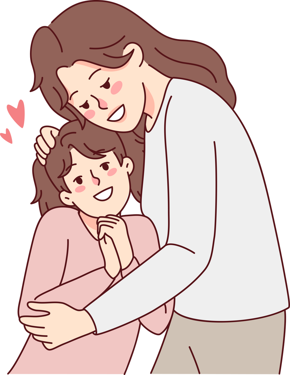 Happy Mother Hugging Small Daughter